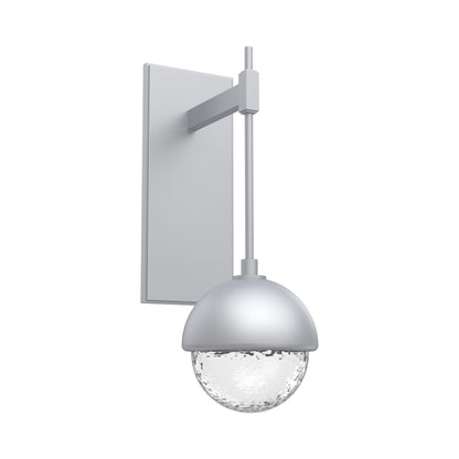 Cabochon Tempo LED Wall Light in Classic Silver/Clear Blown Glass (Matching Finish).