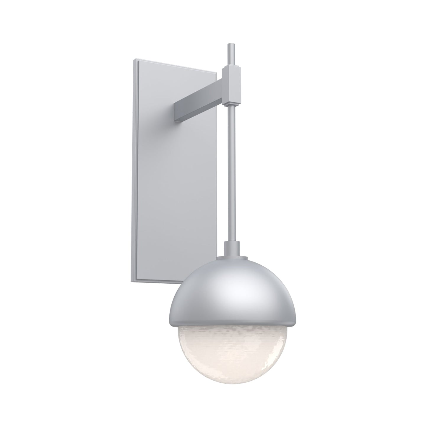 Cabochon Tempo LED Wall Light in Classic Silver/White Blown Glass (Matching Finish).