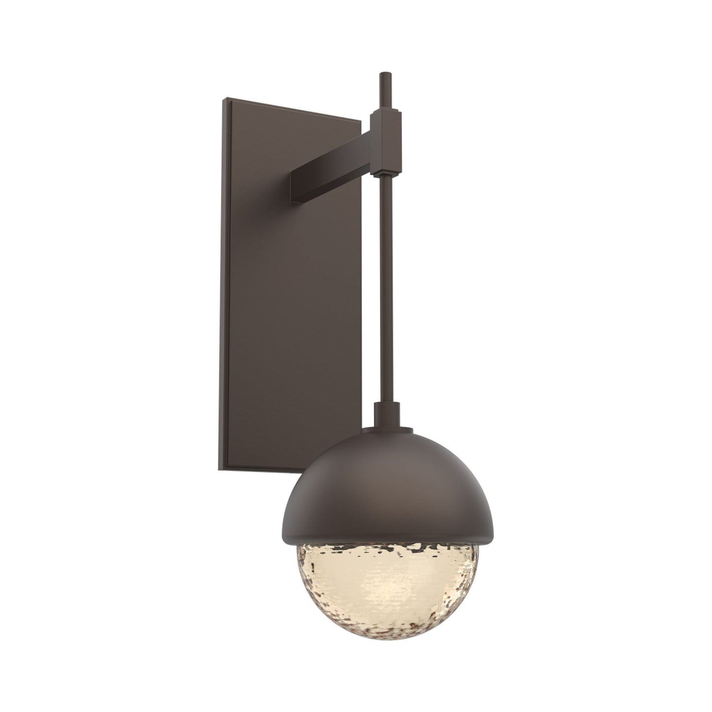 Cabochon Tempo LED Wall Light in Flat Bronze/Amber Blown Glass (Matching Finish).