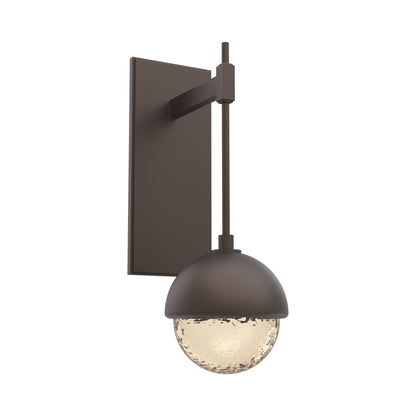 Cabochon Tempo LED Wall Light in Flat Bronze/Amber Blown Glass (Matching Finish).