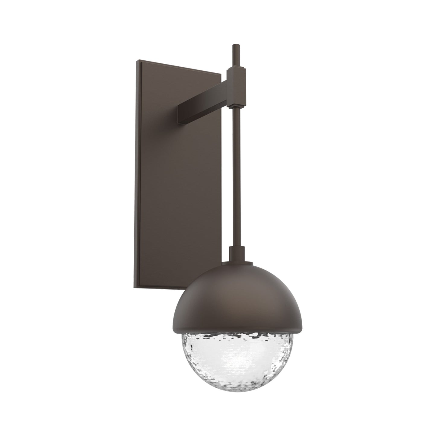 Cabochon Tempo LED Wall Light in Flat Bronze/Clear Blown Glass (Matching Finish).