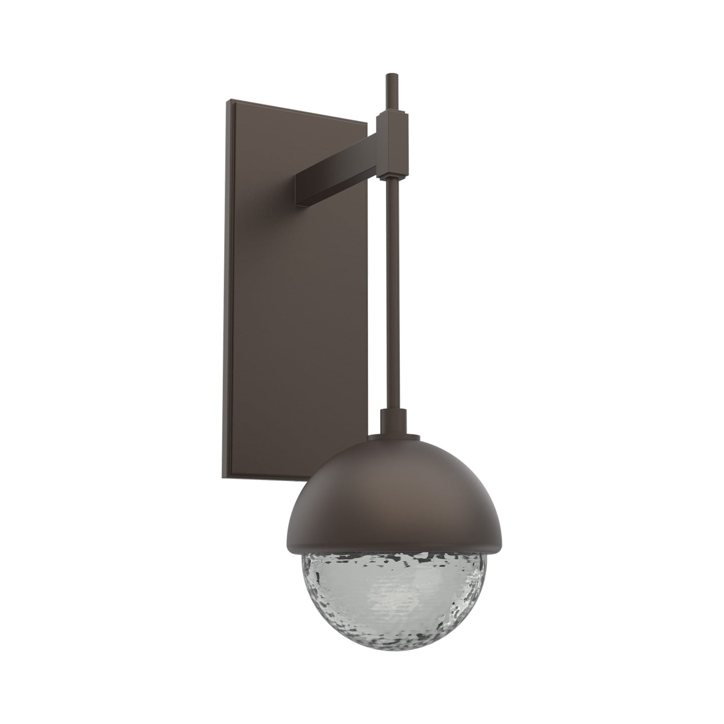 Cabochon Tempo LED Wall Light in Flat Bronze/Smoke Blown Glass (Matching Finish).