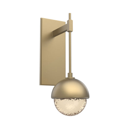 Cabochon Tempo LED Wall Light in Gilded Brass/Amber Blown Glass (Matching Finish).