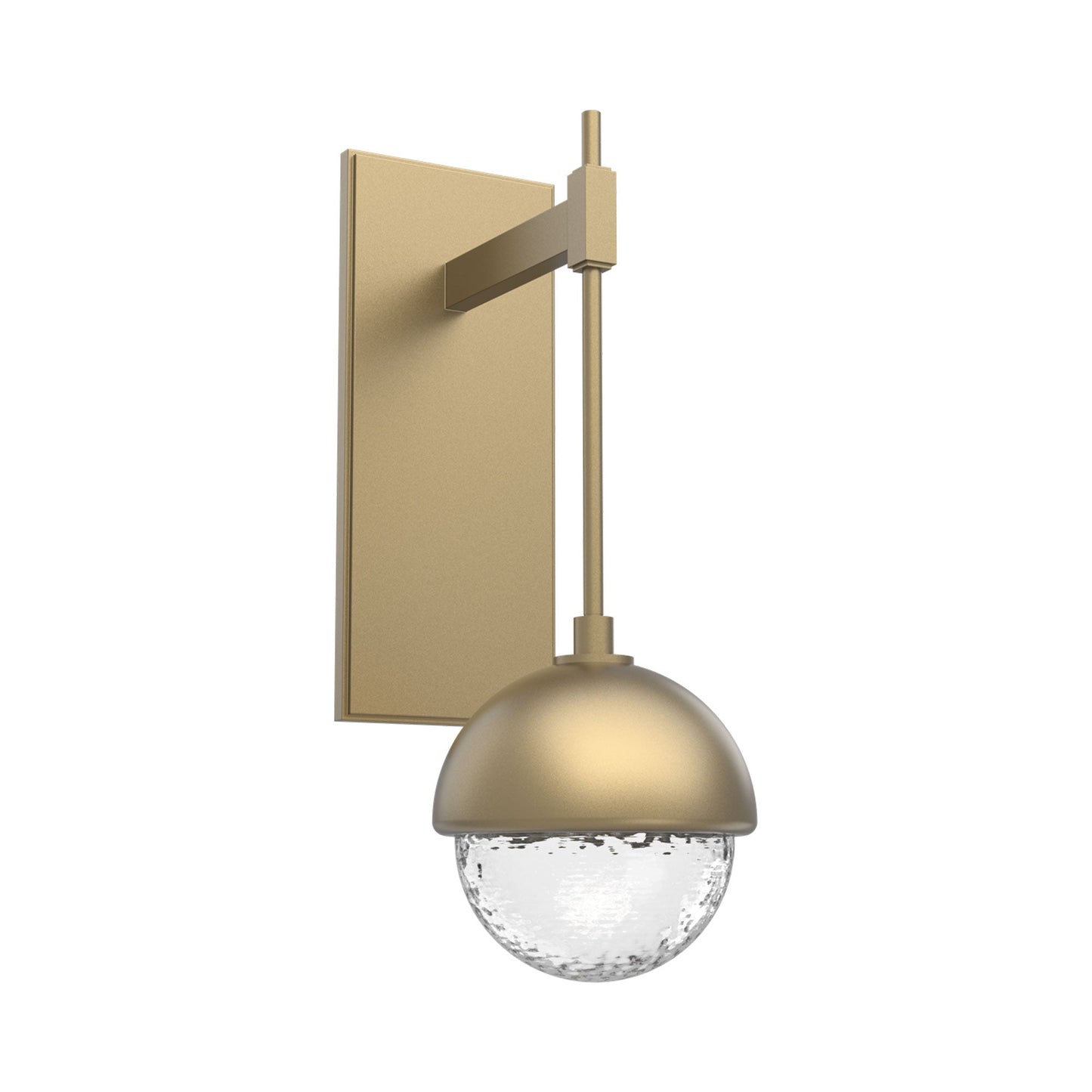 Cabochon Tempo LED Wall Light in Gilded Brass/Clear Blown Glass (Matching Finish).