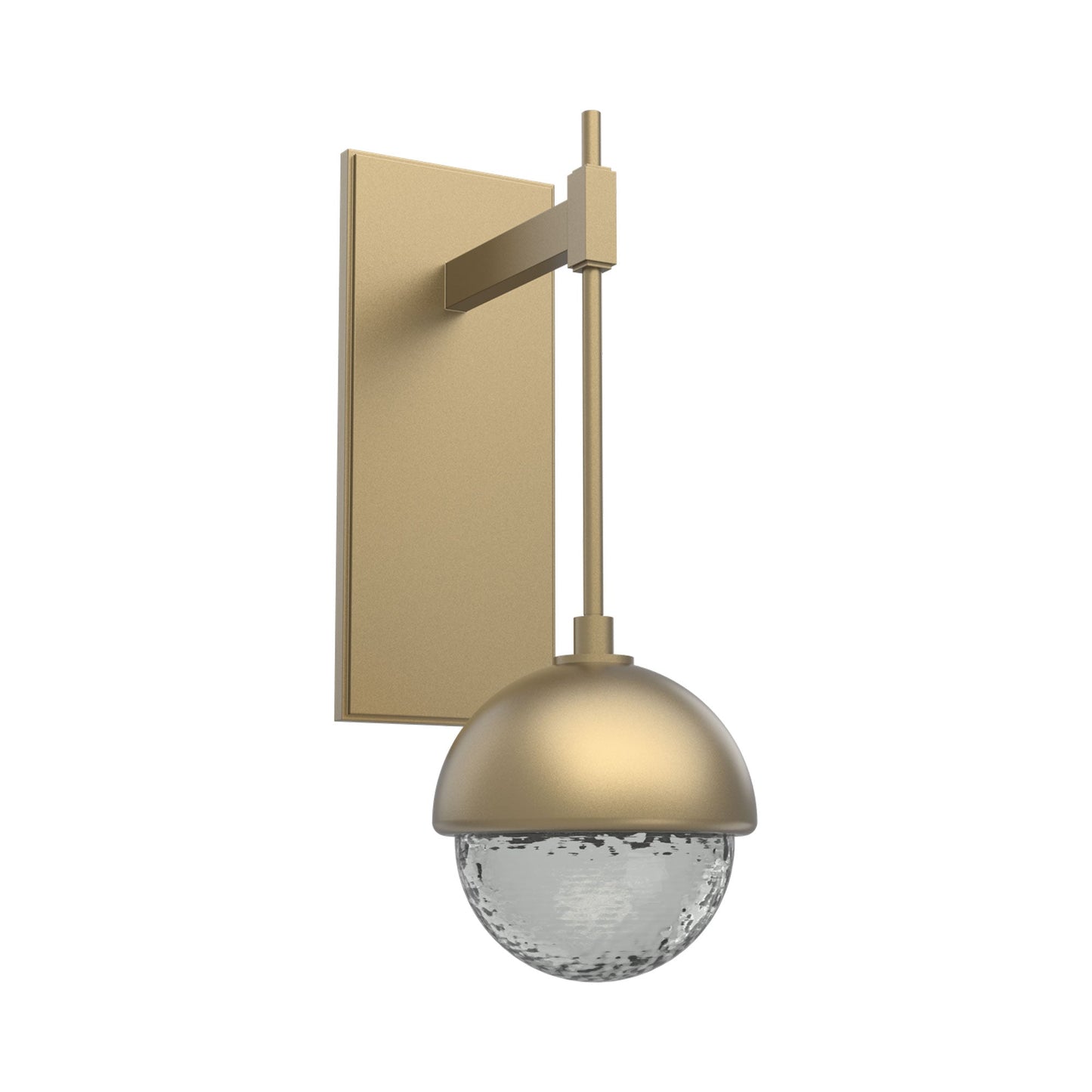 Cabochon Tempo LED Wall Light in Gilded Brass/Smoke Blown Glass (Matching Finish).