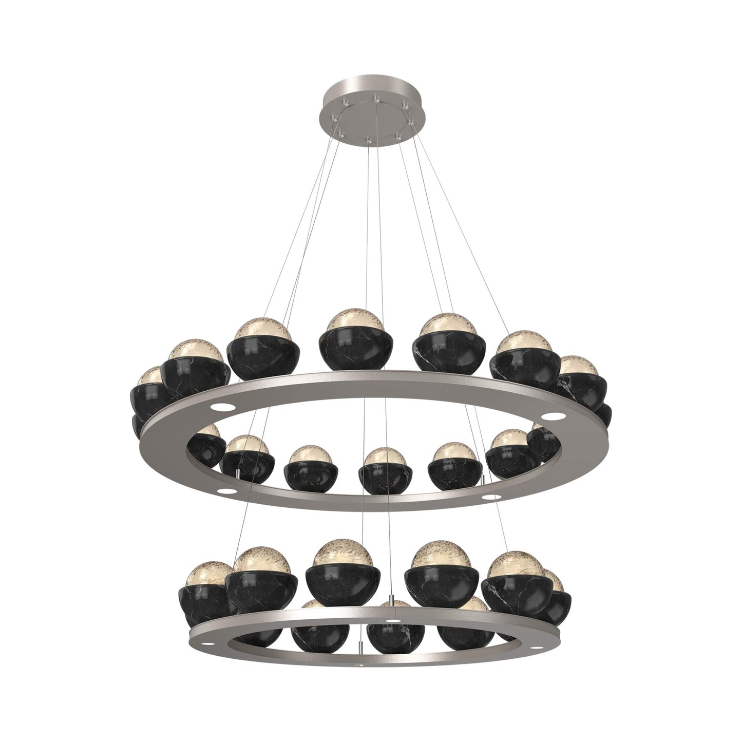 Cabochon Two-Tier Ring LED Chandelier.