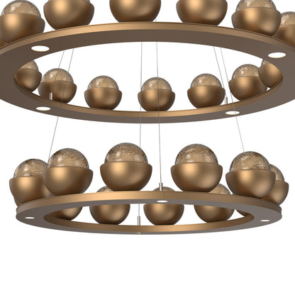 Cabochon Two-Tier Ring LED Chandelier in Detail.