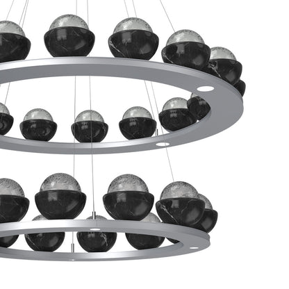 Cabochon Two-Tier Ring LED Chandelier in Detail.