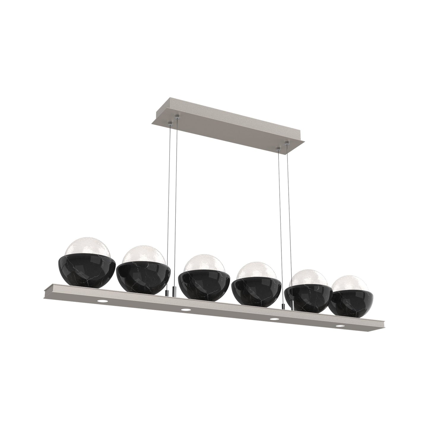 Cabochon White Linear LED Chandelier.