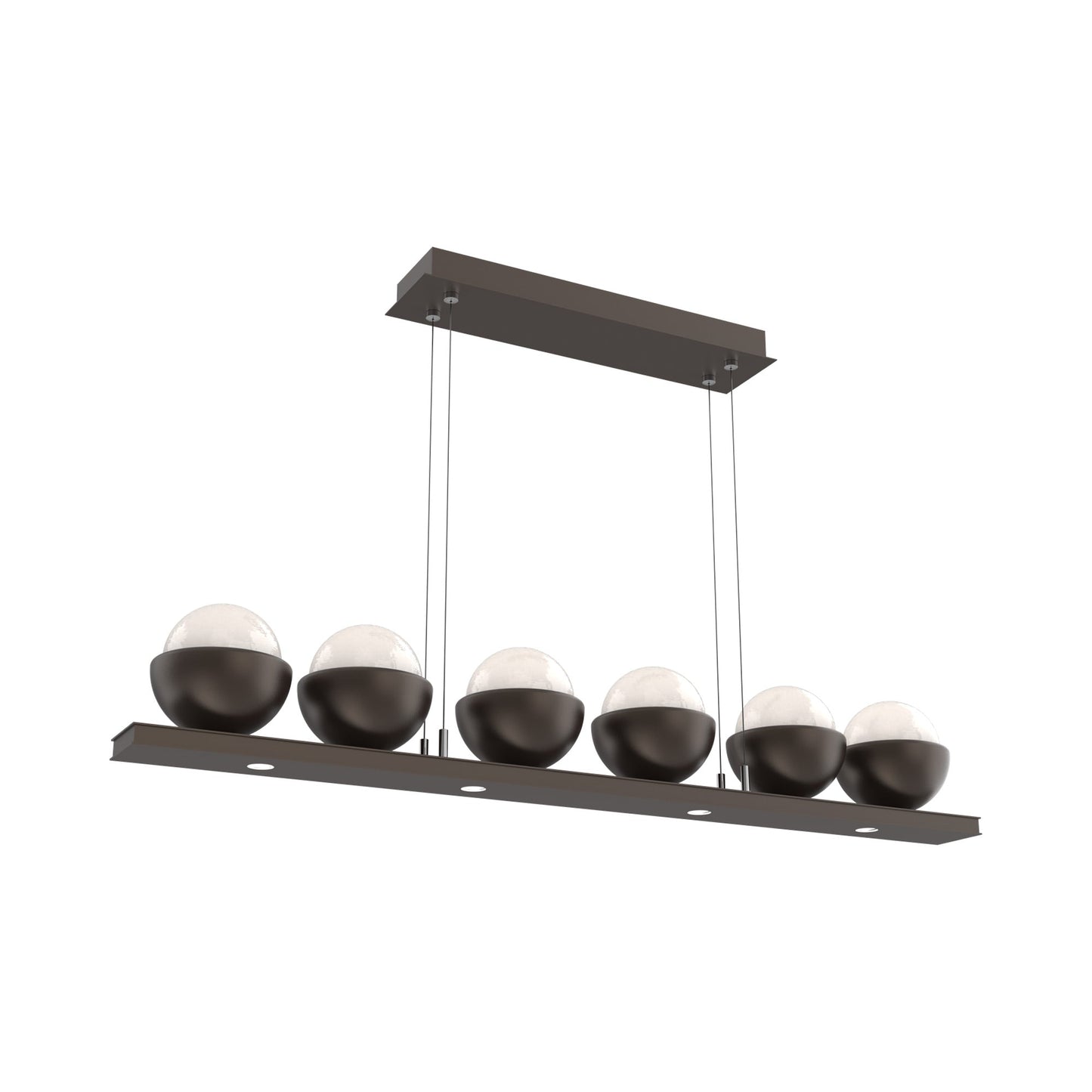 Cabochon White Linear LED Chandelier in Flat Bronze/Matching Finish (44-Inch).