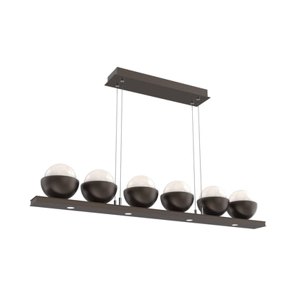 Cabochon White Linear LED Chandelier in Flat Bronze/Matching Finish (44-Inch).