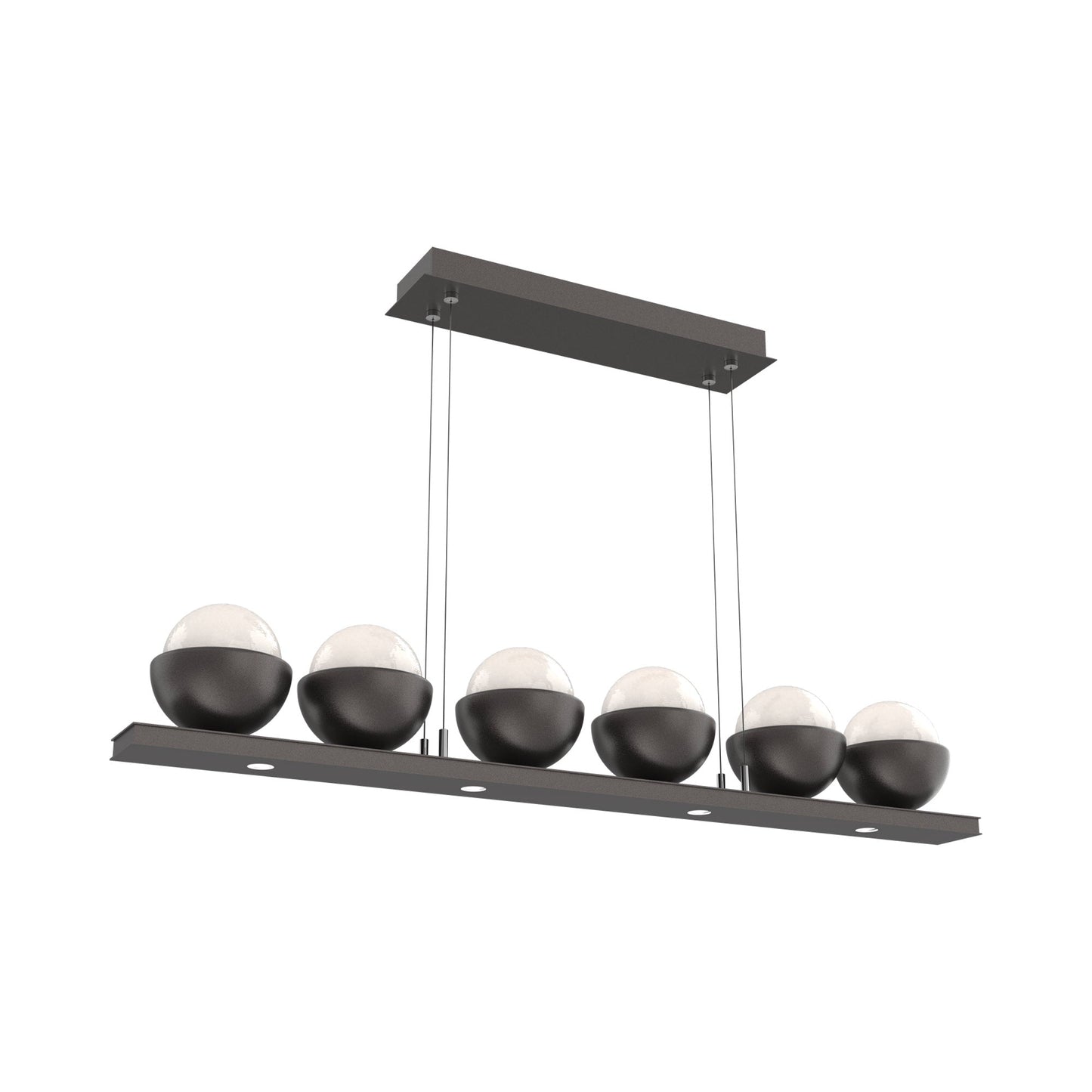 Cabochon White Linear LED Chandelier in Graphite/Matching Finish (44-Inch).