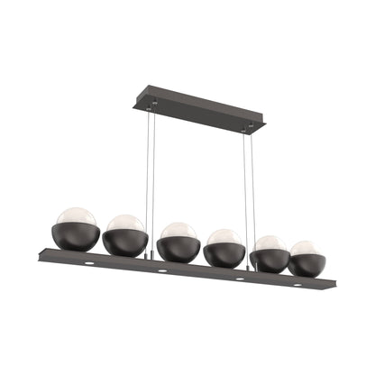 Cabochon White Linear LED Chandelier in Graphite/Matching Finish (44-Inch).