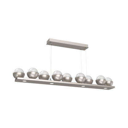 Cabochon White Linear LED Chandelier in Beige Silver/Matching Finish (58.8-Inch).