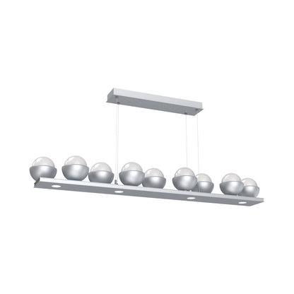 Cabochon White Linear LED Chandelier in Classic Silver/Matching Finish (58.8-Inch).