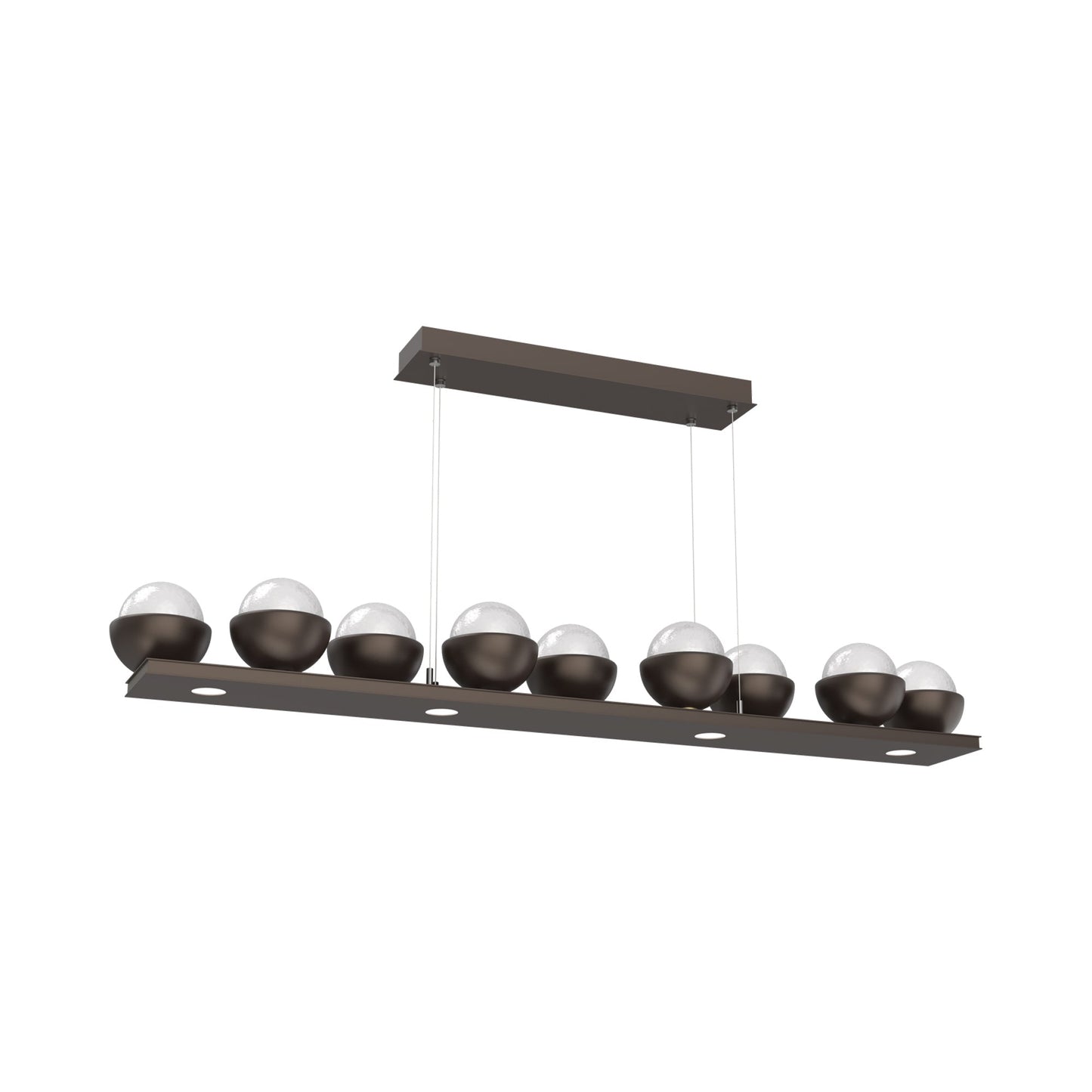 Cabochon White Linear LED Chandelier in Flat Bronze/Matching Finish (58.8-Inch).