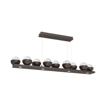 Cabochon White Linear LED Chandelier in Flat Bronze/Matching Finish (58.8-Inch).