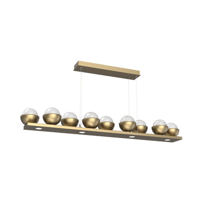 Cabochon White Linear LED Chandelier in Gilded Brass/Matching Finish (58.8-Inch).