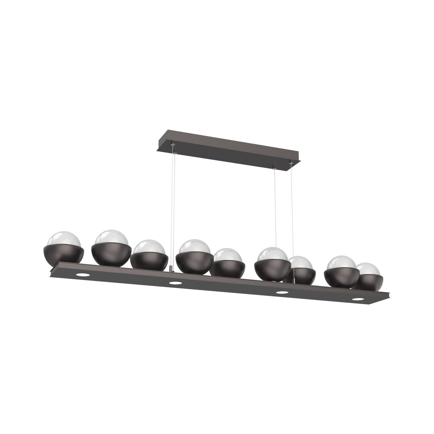 Cabochon White Linear LED Chandelier in Graphite/Matching Finish (58.8-Inch).