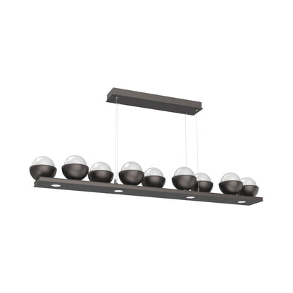 Cabochon White Linear LED Chandelier in Graphite/Matching Finish (58.8-Inch).