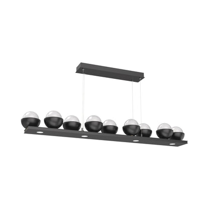 Cabochon White Linear LED Chandelier in Matte Black/Matching Finish (58.8-Inch).