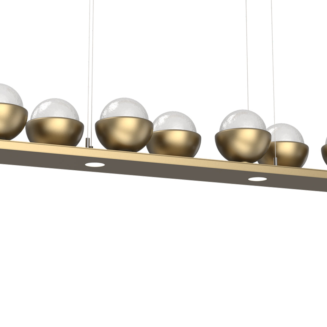 Cabochon White Linear LED Chandelier in Detail.