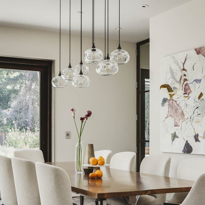 Coppa Linear Pendant Light in dining room.