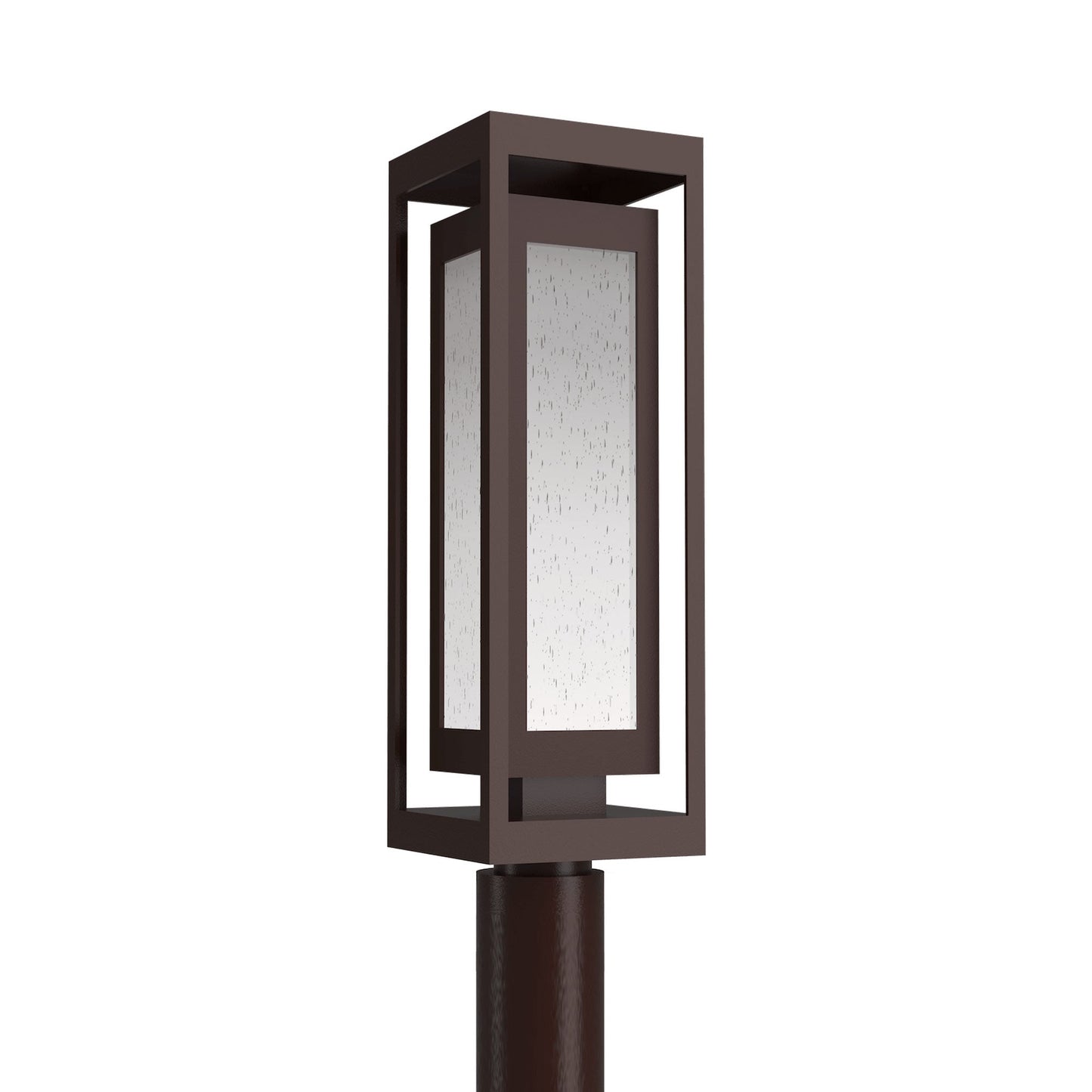 Double Box Outdoor LED Post Light in Statuary Bronze.