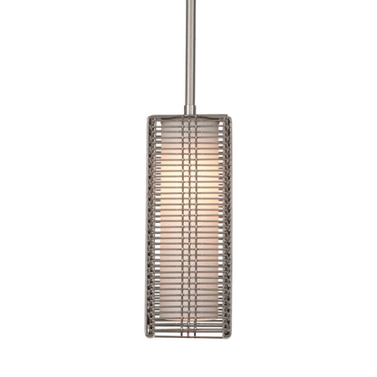 Downtown Mesh LED Pendant Light in Beige Silver (Threaded Rod).