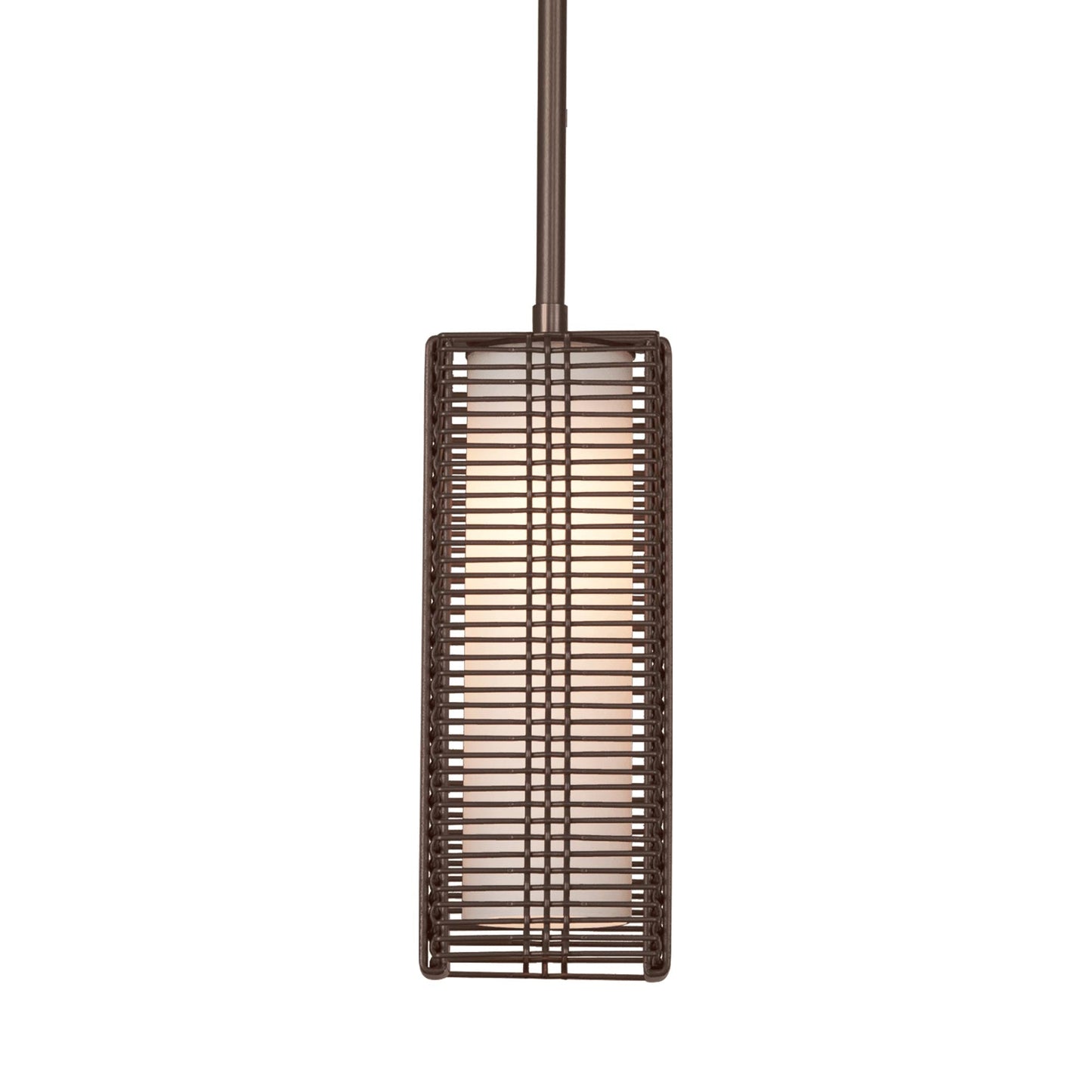 Downtown Mesh LED Pendant Light in Flat Bronze (Threaded Rod).