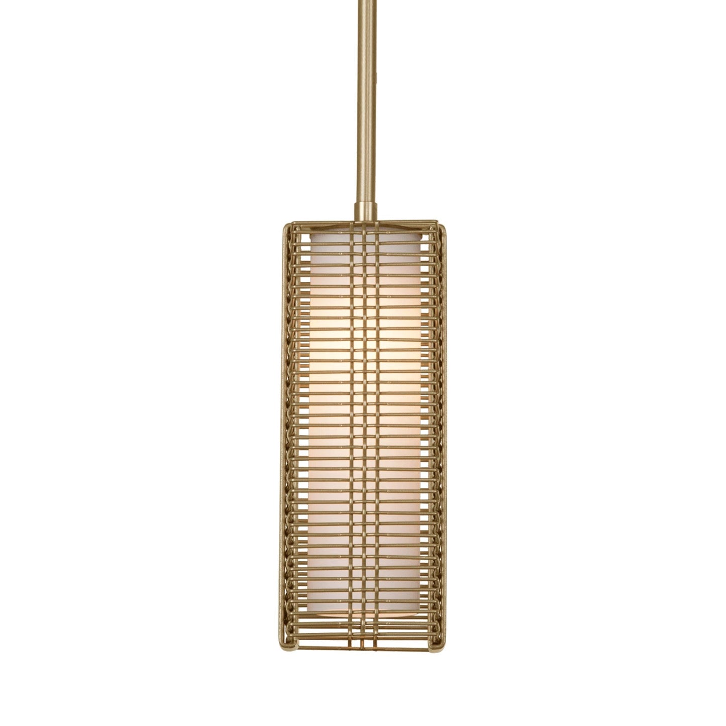 Downtown Mesh LED Pendant Light in Gilded Brass (Threaded Rod).