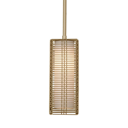 Downtown Mesh LED Pendant Light in Gilded Brass (Threaded Rod).