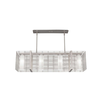 Downtown Mesh Linear LED Chandelier in Beige Silver (44.6-Inch).