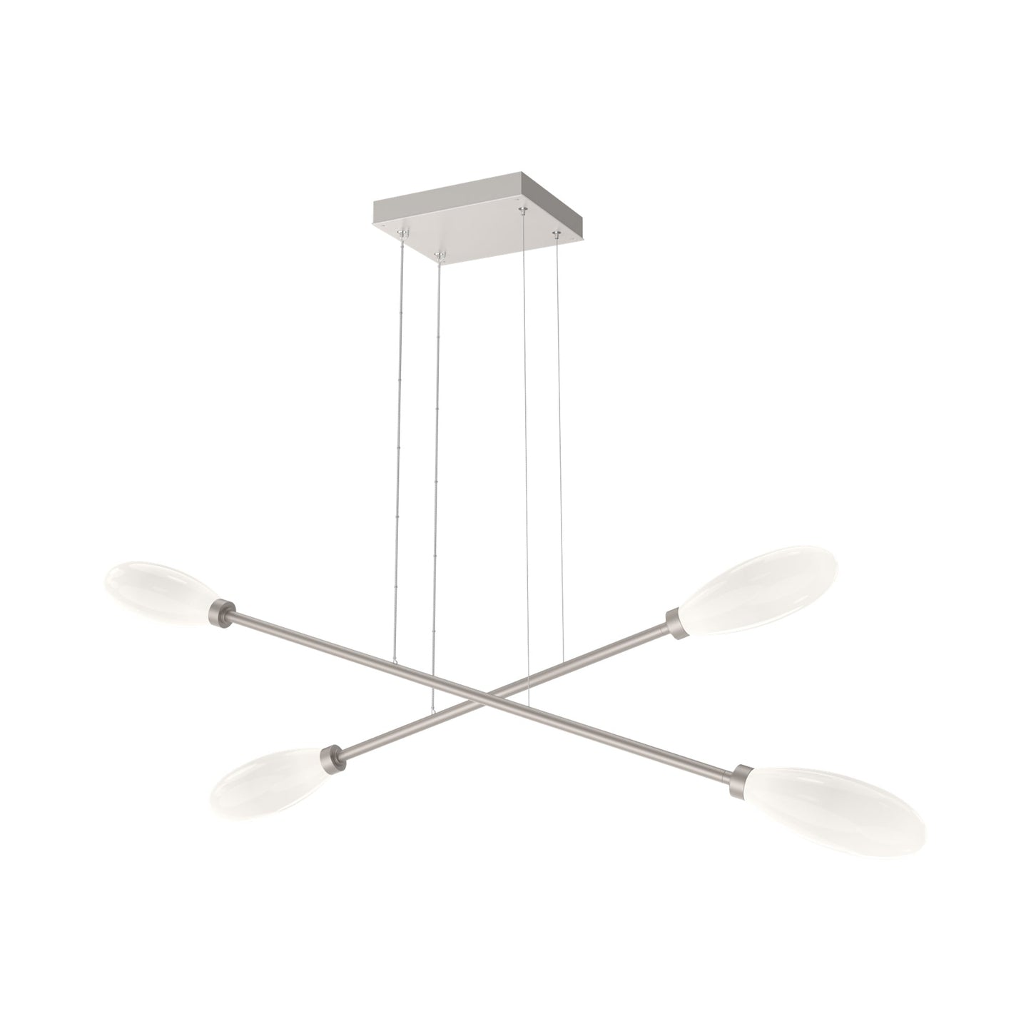 Fiori Double Moda Linear LED Chandelier in Beige Silver.