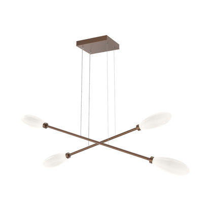 Fiori Double Moda Linear LED Chandelier in Burnished Bronze.