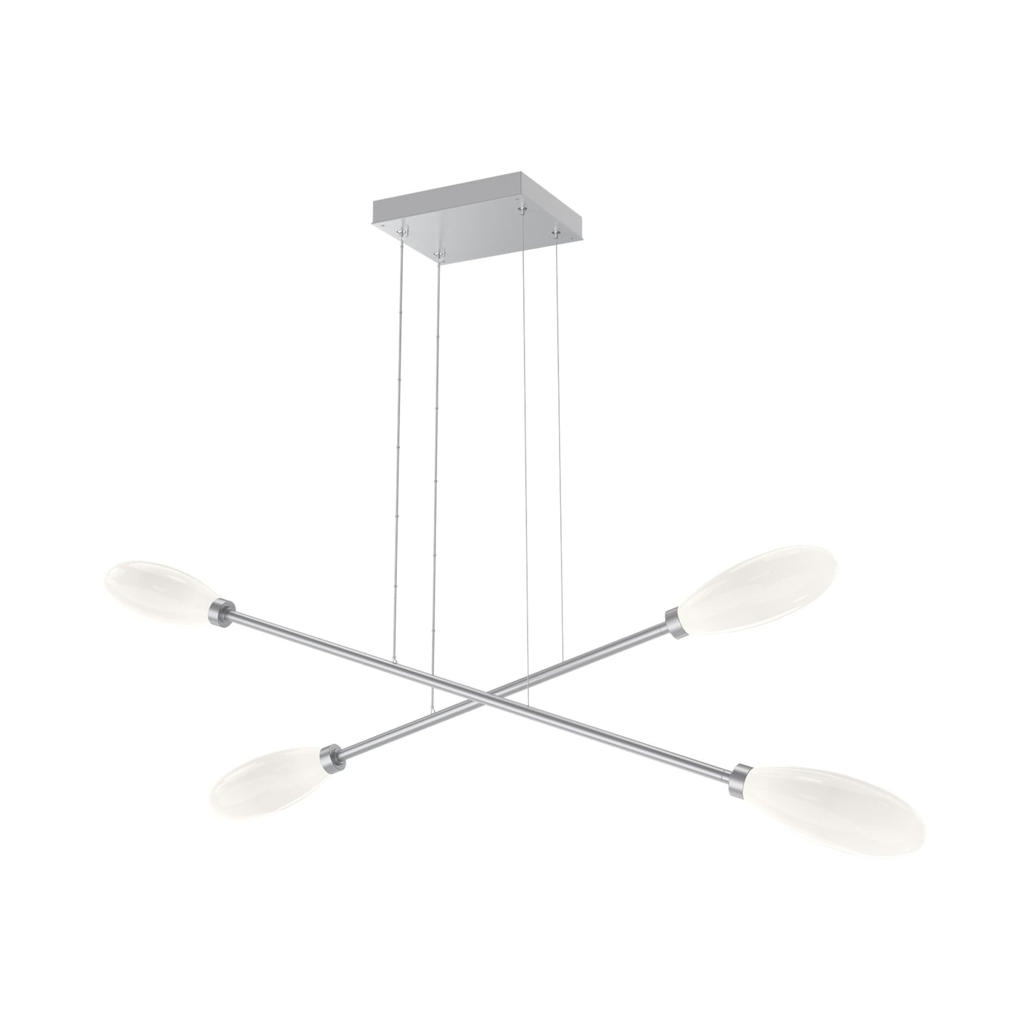 Fiori Double Moda Linear LED Chandelier in Classic Silver.
