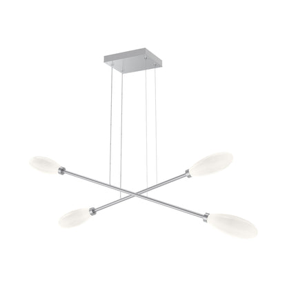 Fiori Double Moda Linear LED Chandelier in Classic Silver.