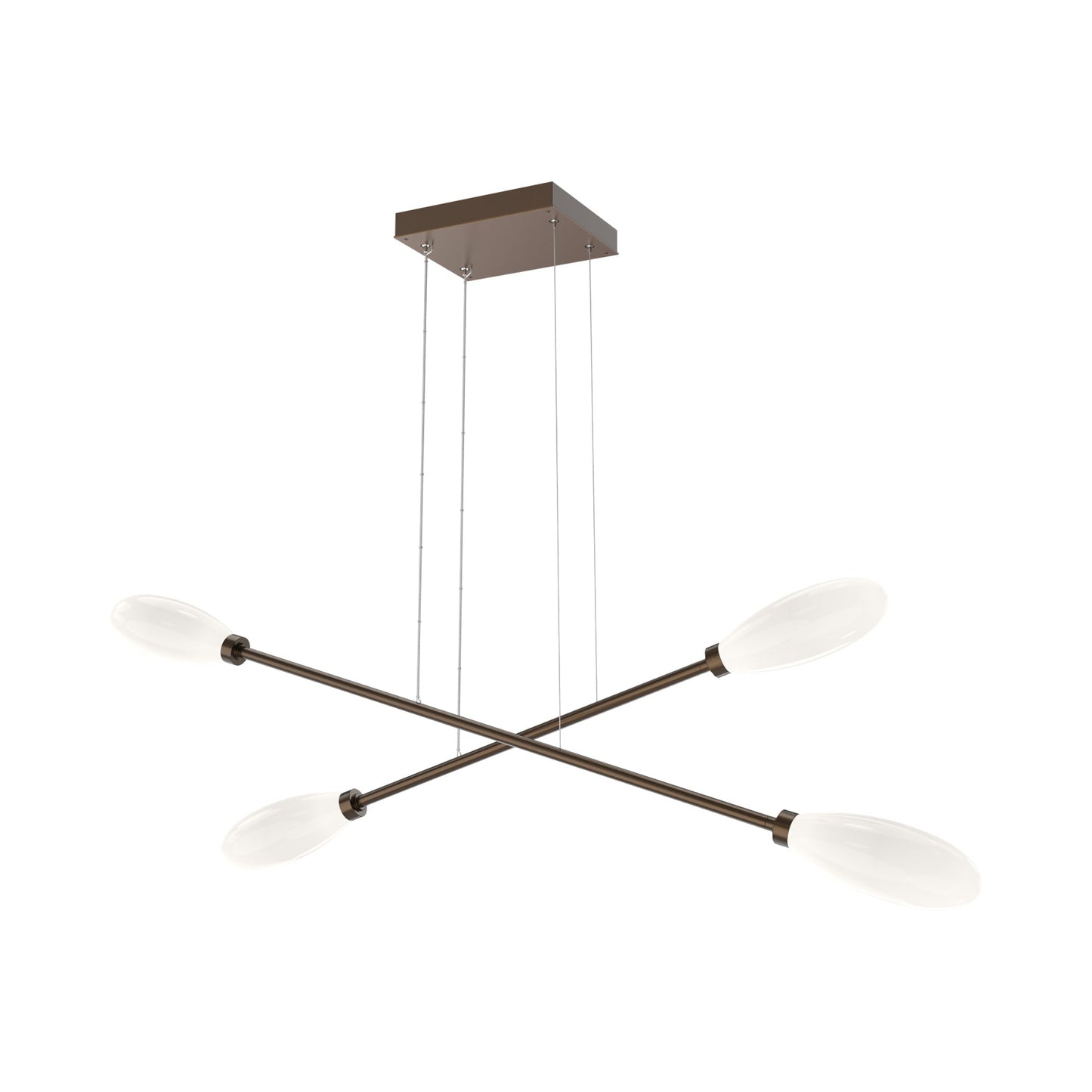 Fiori Double Moda Linear LED Chandelier in Flat Bronze.