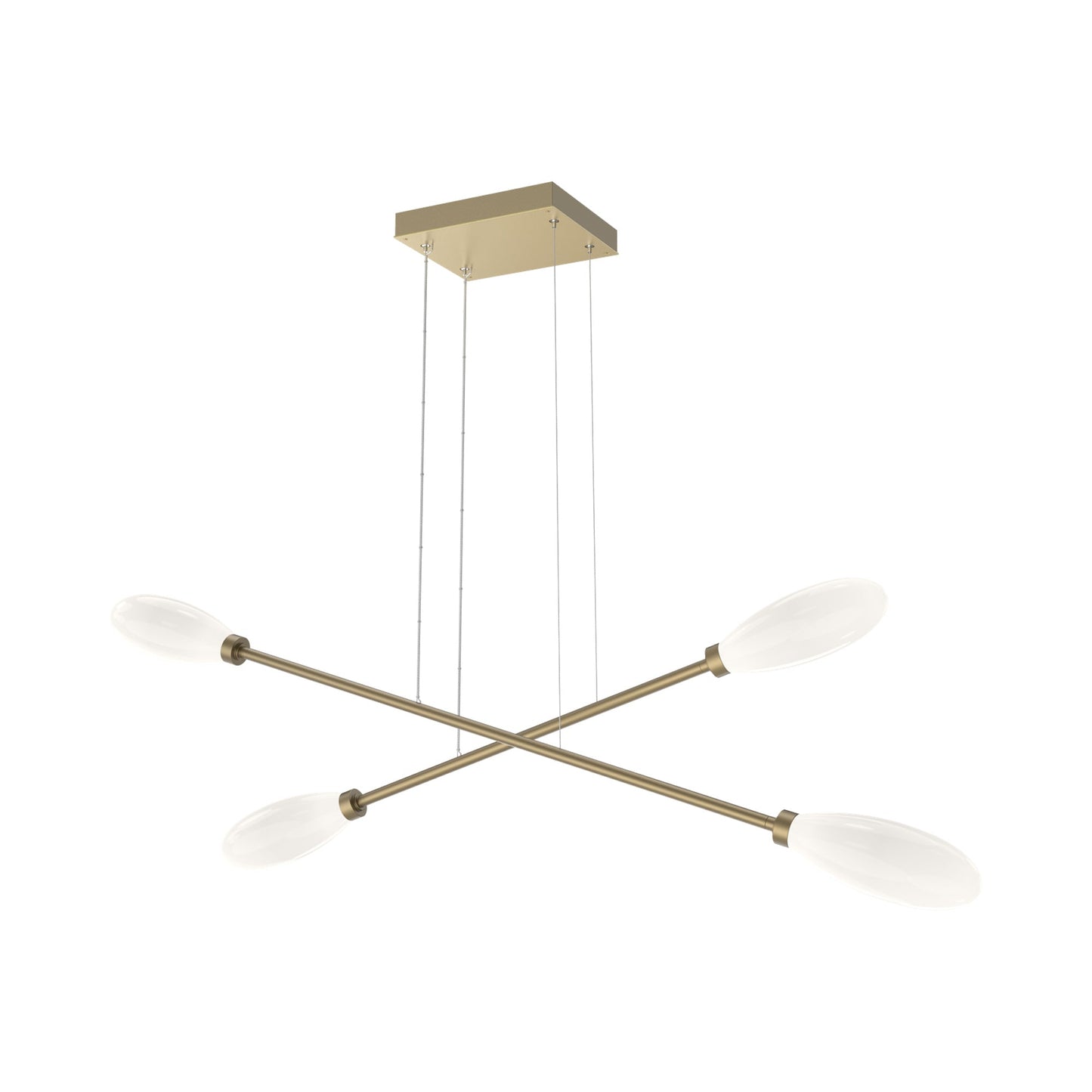 Fiori Double Moda Linear LED Chandelier in Gilded Brass.