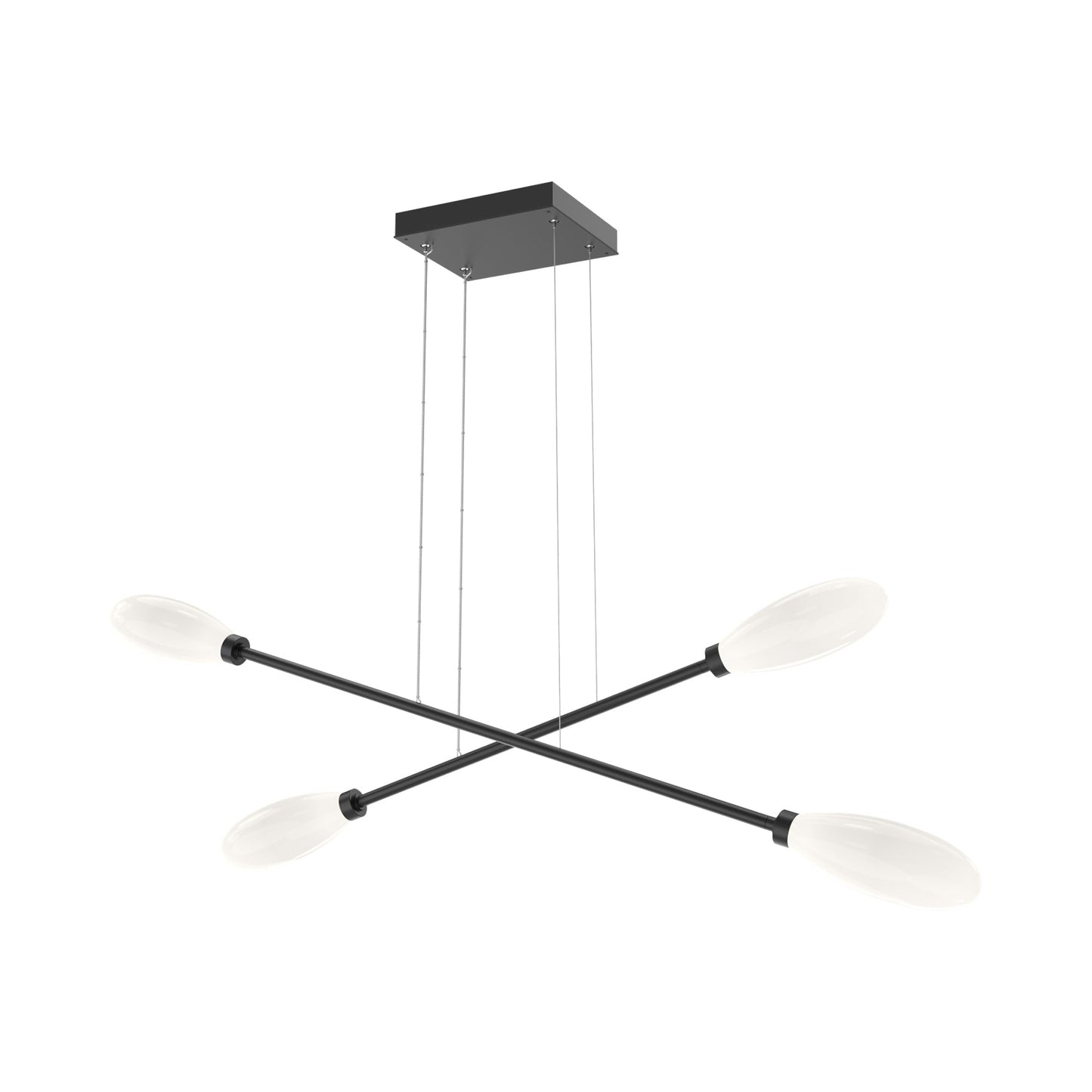 Fiori Double Moda Linear LED Chandelier in Matte Black.