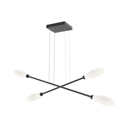 Fiori Double Moda Linear LED Chandelier in Matte Black.