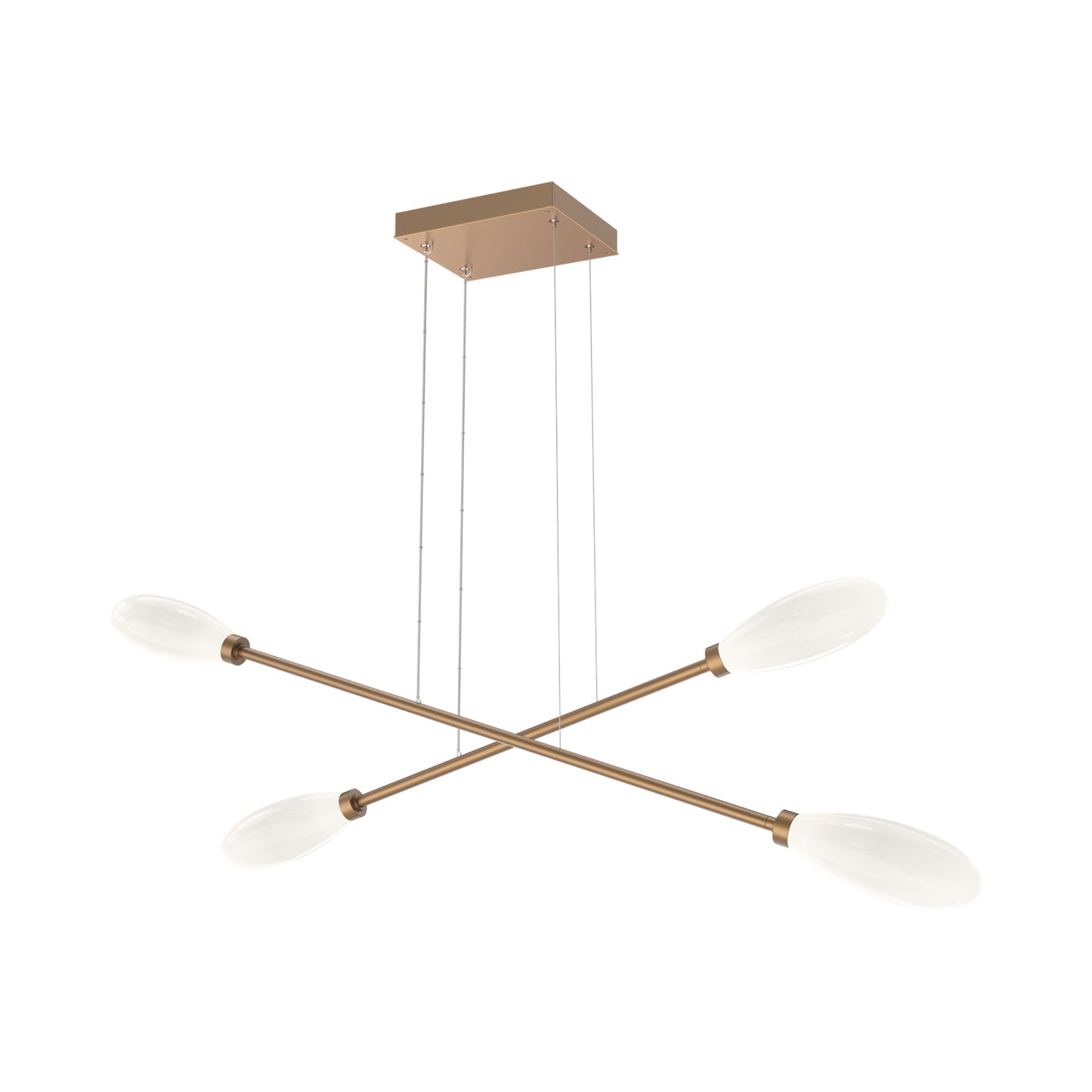 Fiori Double Moda Linear LED Chandelier in Novel Brass.