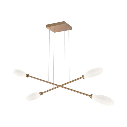 Fiori Double Moda Linear LED Chandelier in Novel Brass.