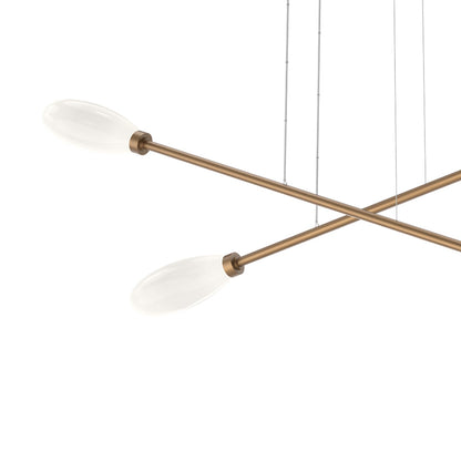 Fiori Double Moda Linear LED Chandelier in Detail.