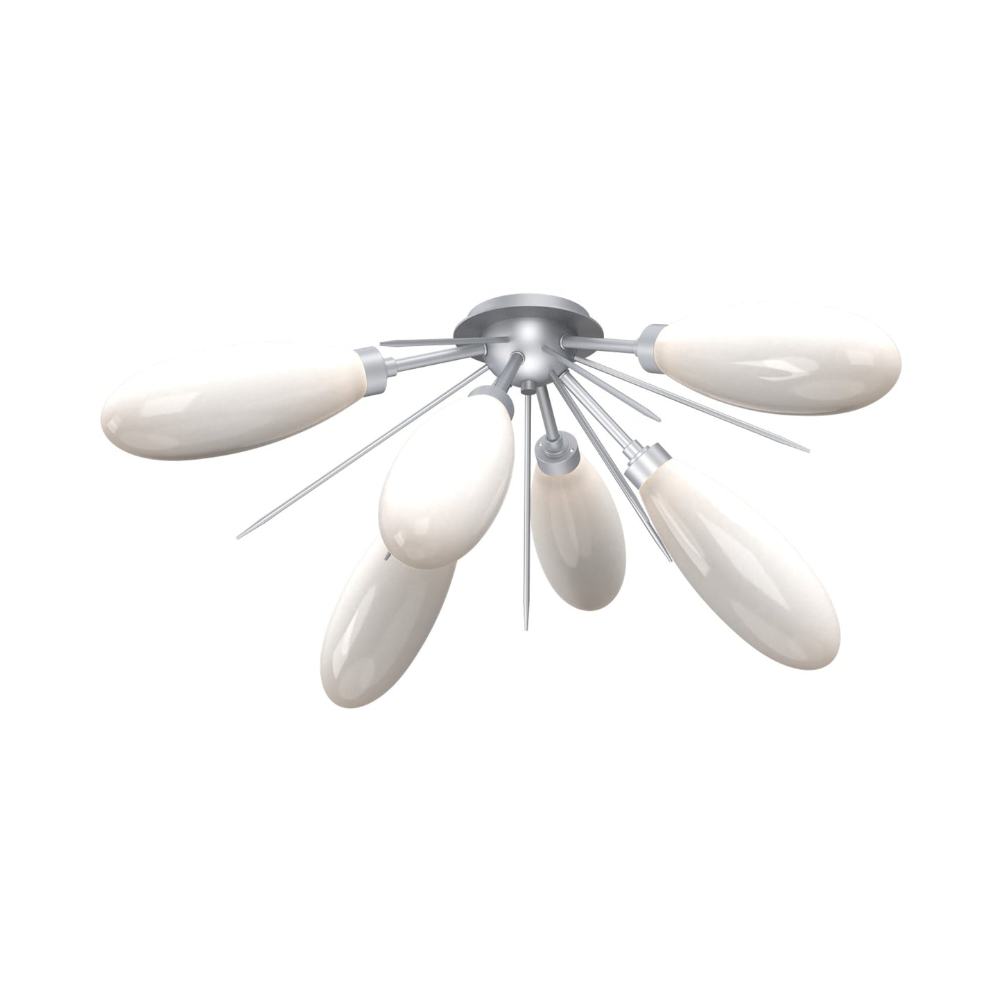 Fiori Starburst LED Flush Mount Ceiling Light in Classic Silver.