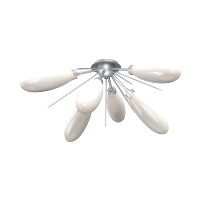 Fiori Starburst LED Flush Mount Ceiling Light in Classic Silver.
