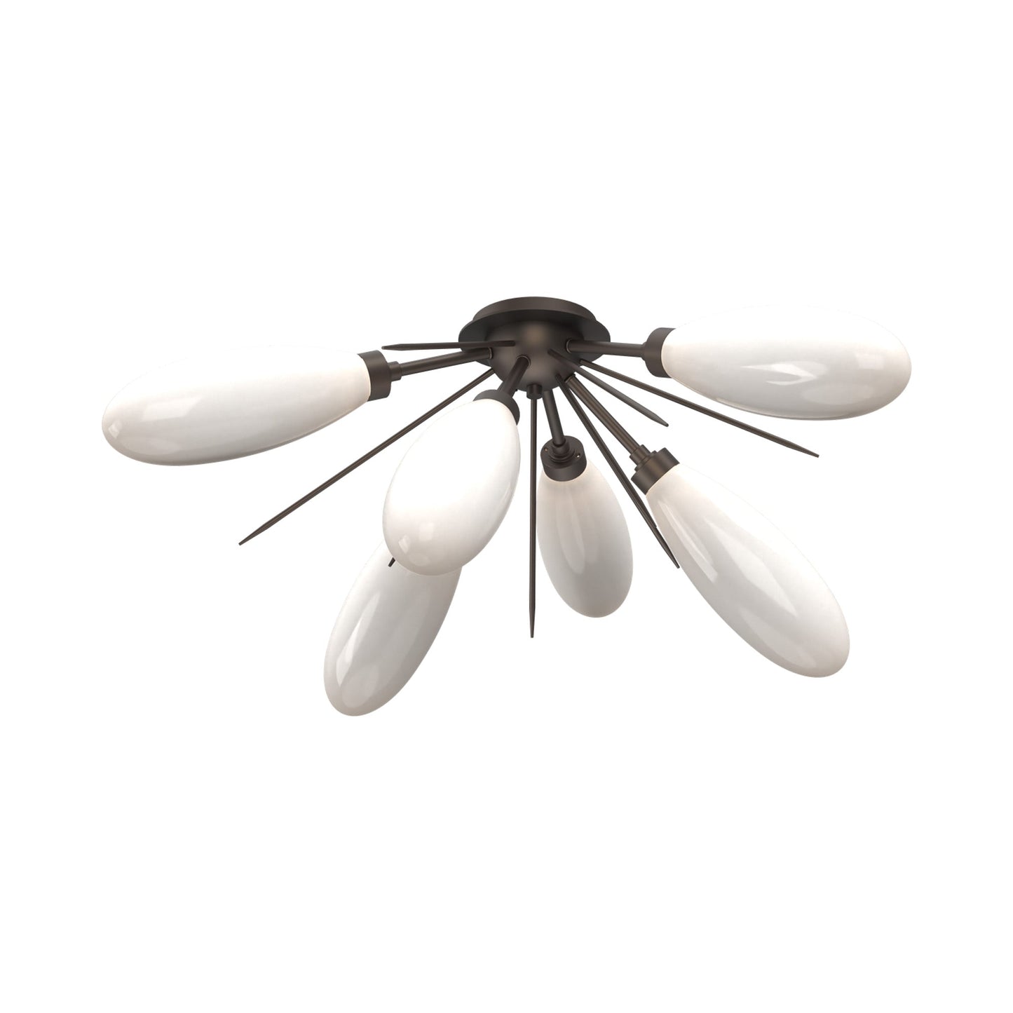 Fiori Starburst LED Flush Mount Ceiling Light in Flat Bronze.