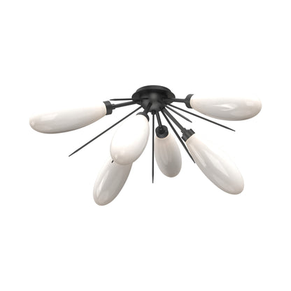 Fiori Starburst LED Flush Mount Ceiling Light in Matte Black.