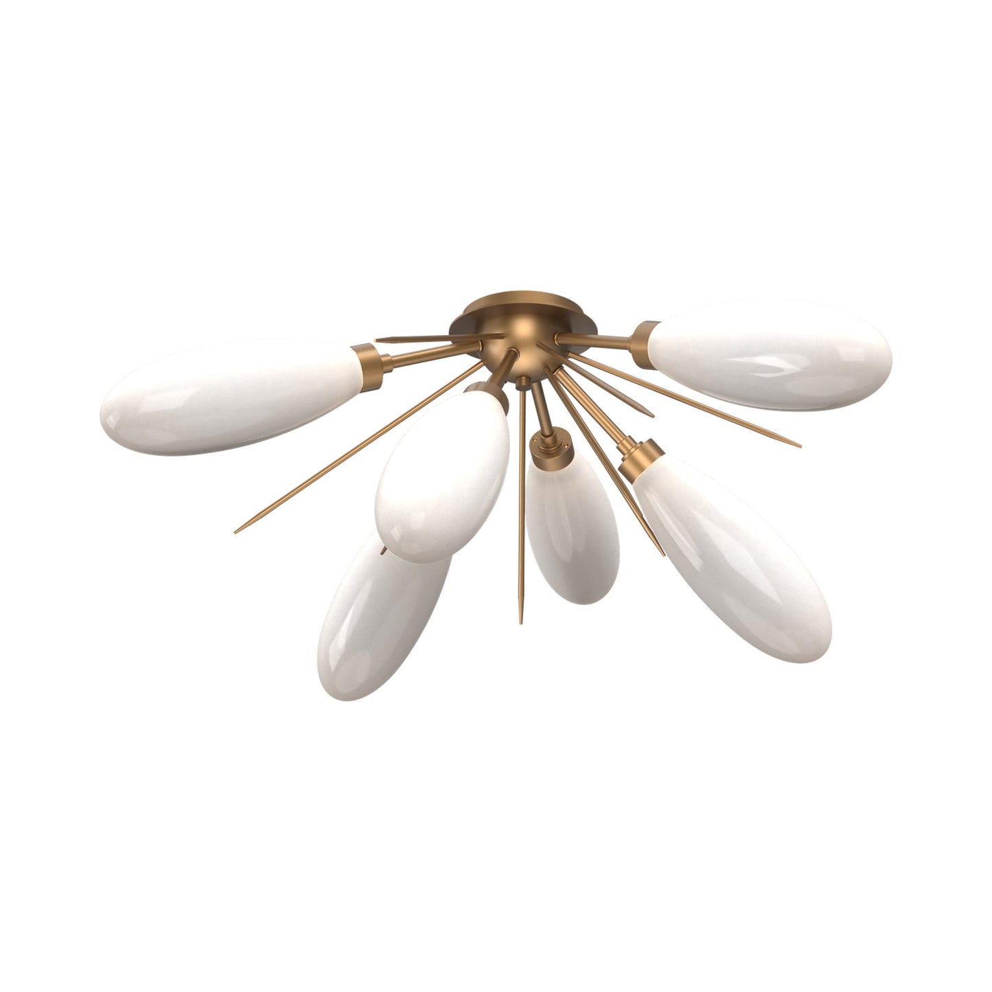 Fiori Starburst LED Flush Mount Ceiling Light in Novel Brass.