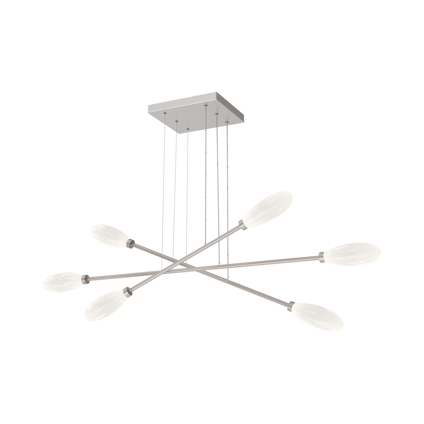 Fiori Triple Moda Linear LED Chandelier in Beige Silver.